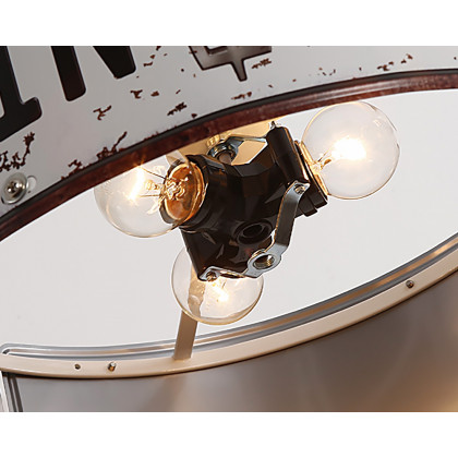 HMR Industrial Square 3-Light Pendant Light - Orange, Style A