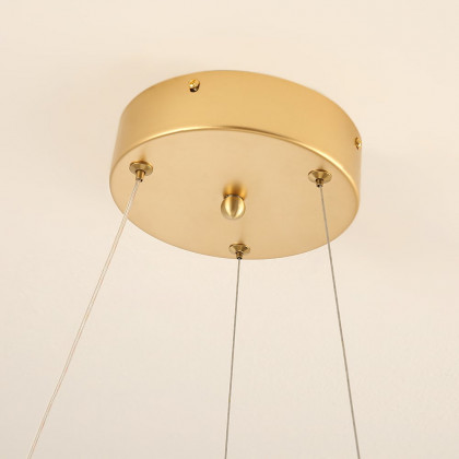 HMR - Rola LED Unique Geometric Chandelier with Hanging Pendant Light in Gold