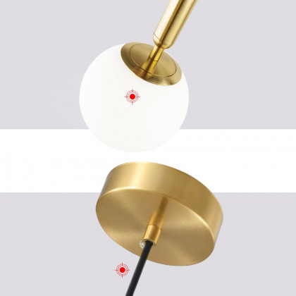HMR - Modern LED Globe Single Pendant Light in White and Gold