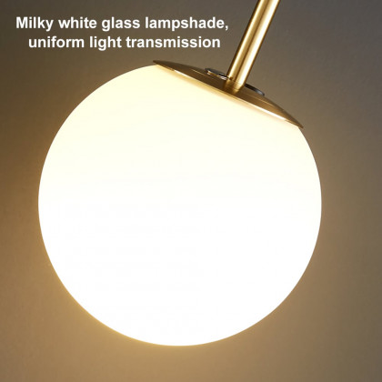 HMR - Modern LED Globe Single Pendant Light in White and Gold