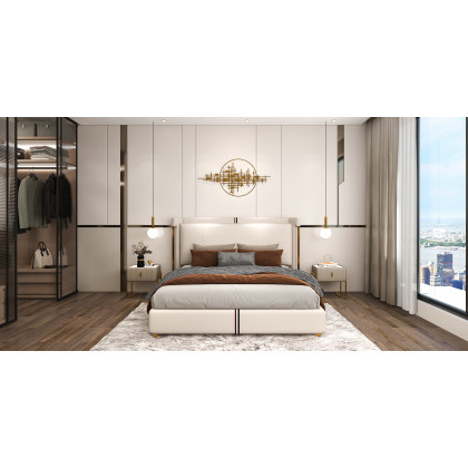 HMR - Modern LED Globe Single Pendant Light in White and Gold