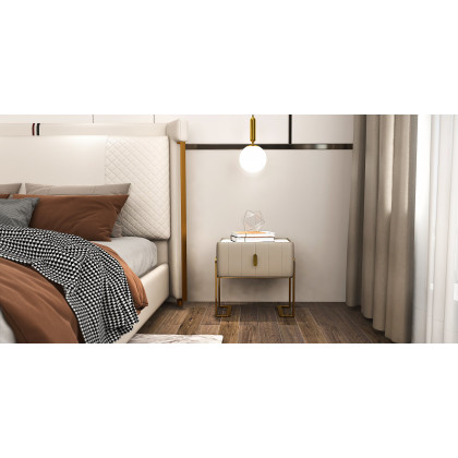 HMR - Modern LED Globe Single Pendant Light in White and Gold