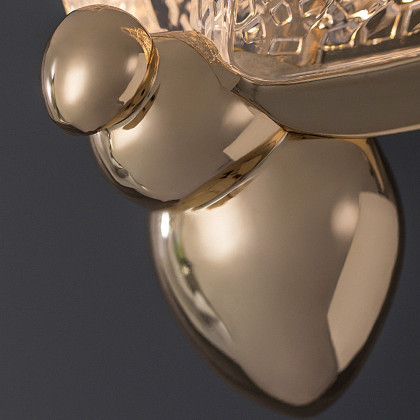 HMR - Butterfly LED Clear and Gold Pendant Light in Gold
