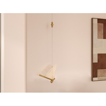 HMR - Butterfly LED Clear and Gold Pendant Light in Gold