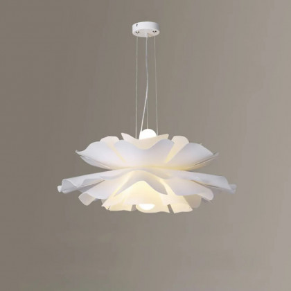 HMR - Acrylic Pendant Chandelier in Flower Shape in White