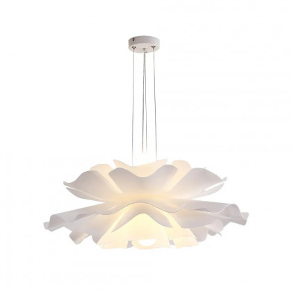 HMR - Acrylic Pendant Chandelier in Flower Shape in White