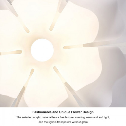 HMR - Acrylic Pendant Chandelier in Flower Shape in White