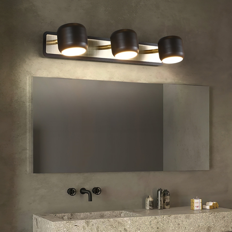 HMR - LED Adjustable Gold Light 3-Light Indoor in Black
