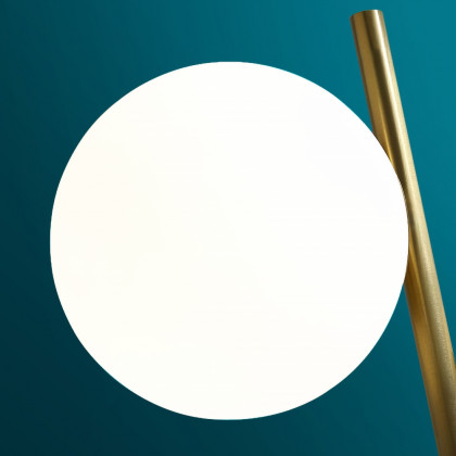 HMR - 3-Light Tree Floor Lamp Glass Globe Shade Marble Base in Gold and White
