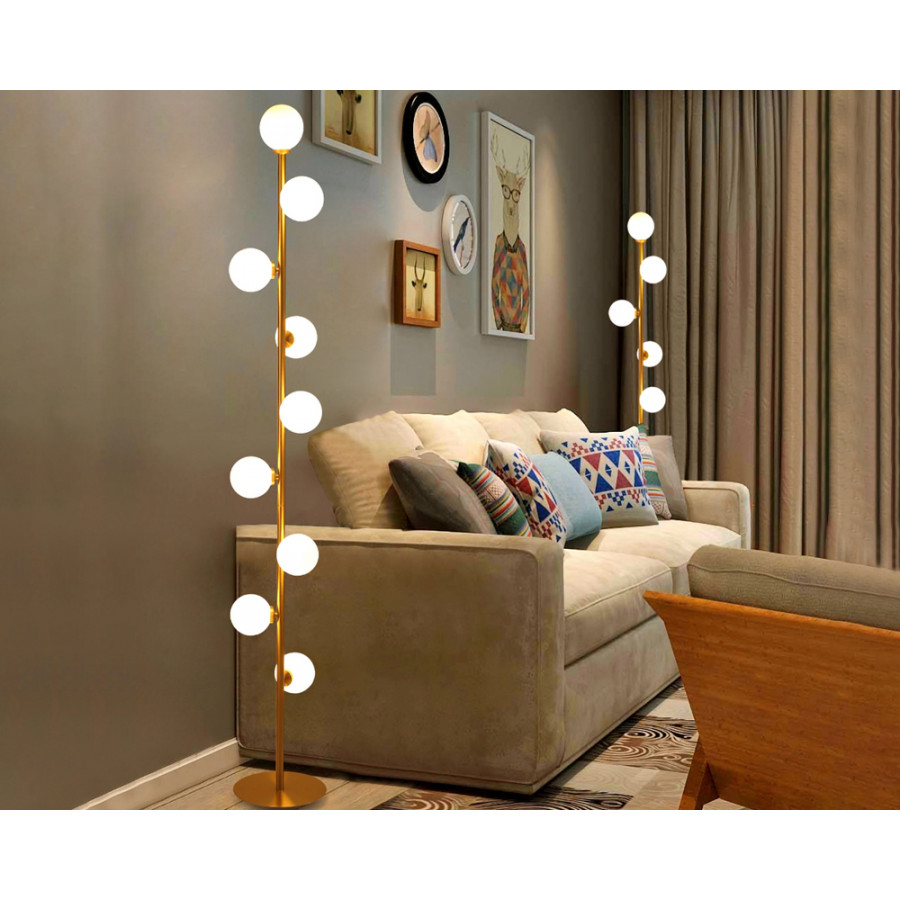 HMR Modern 9-Light Tree Floor Lamp with LED - Gold