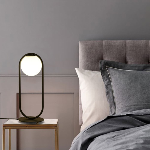 HMR Glass Globe Table Lamp LED - Black