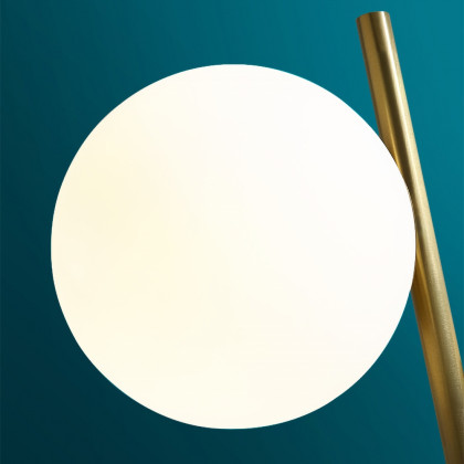 HMR - LED Globe Table Lamp 2 Light with Glass Shade and Marble Base in Gold and White