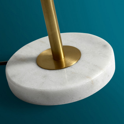 HMR - LED Globe Table Lamp 2 Light with Glass Shade and Marble Base in Gold and White