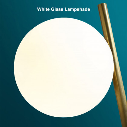 HMR - LED Globe Table Lamp 2 Light with Glass Shade and Marble Base in Gold and White