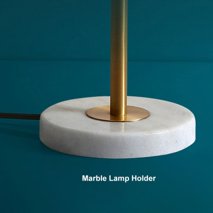 HMR - LED Globe Table Lamp 2 Light with Glass Shade and Marble Base in Gold and White
