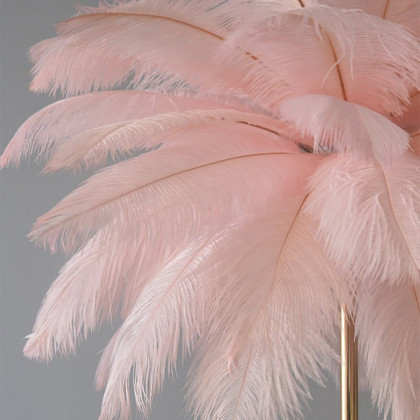 HMR - Loftus Art Deco Gold Portable Table Lamp with Feather & USB Charging