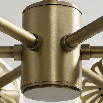 HMR - Worldgle Modern 6-Light Semi Flush Chandelier in Gold