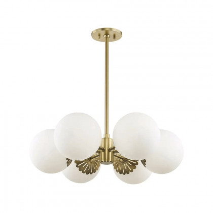 HMR - Worldgle Modern 6-Light Semi Flush Chandelier in Gold