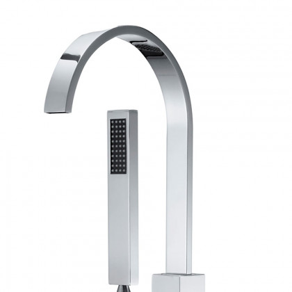 HMR - Dree Floor Mounted Faucet with Handheld Shower in Polished Chrome
