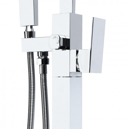 HMR - Dree Floor Mounted Faucet with Handheld Shower in Polished Chrome