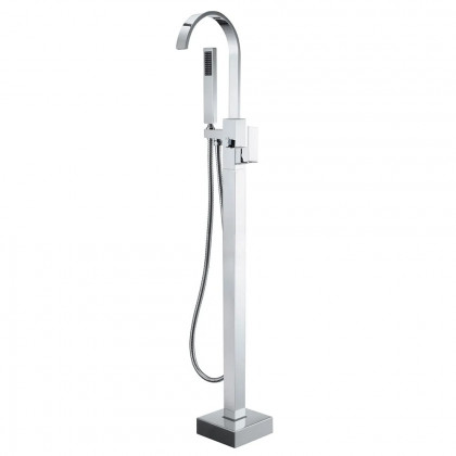 HMR - Dree Floor Mounted Faucet with Handheld Shower in Polished Chrome