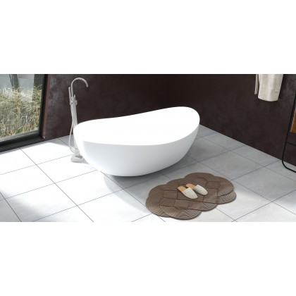 HMR - Dree Freestanding Tub Filler with Single Handle in Brushed Nickel, Brass