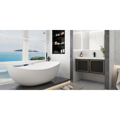 HMR - Dree Dree One Hole Sink Faucet in Matte Black, Brass