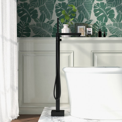 HMR - Dree Freestanding Bathtub Faucet and Handshower in Matte Black, Brass
