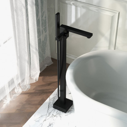 HMR - Dree Freestanding Bathtub Faucet and Handshower in Matte Black, Brass