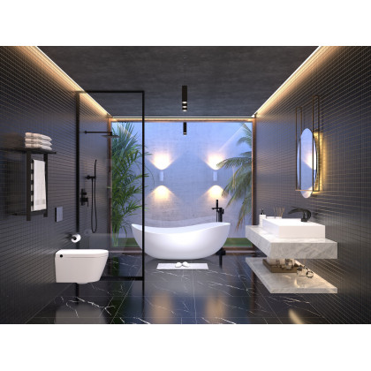 HMR - Dree Freestanding Bathtub Faucet and Handshower in Matte Black, Brass