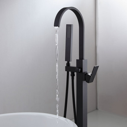 HMR - Dree Standing Faucet with High-Arc Spout in Matte Black