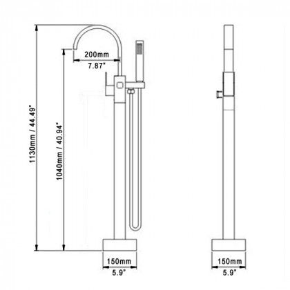 HMR - Dree Standing Faucet with High-Arc Spout in Matte Black