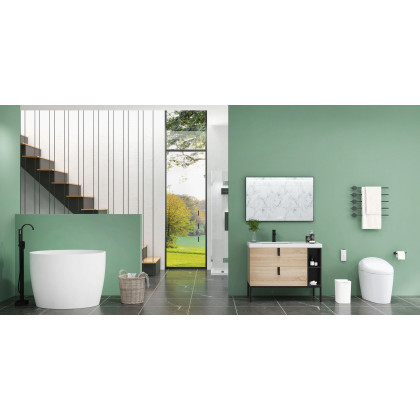 HMR - Dree Standing Faucet with High-Arc Spout in Matte Black