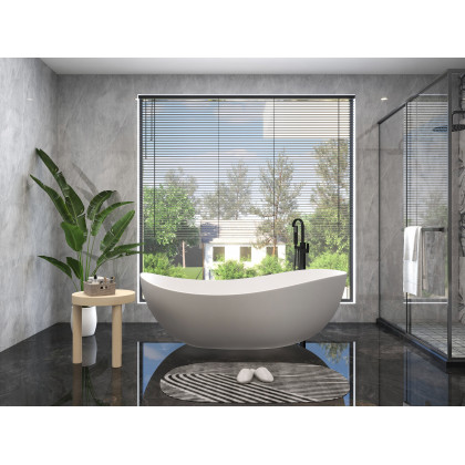 HMR - Dree Standing Faucet with High-Arc Spout in Matte Black