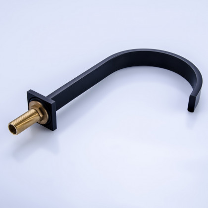 HMR - Dree Waterfall Spout Deck-Mount Roman Tub Faucet in Matte Black Brass