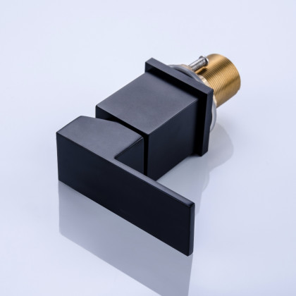 HMR - Dree Waterfall Spout Deck-Mount Roman Tub Faucet in Matte Black Brass