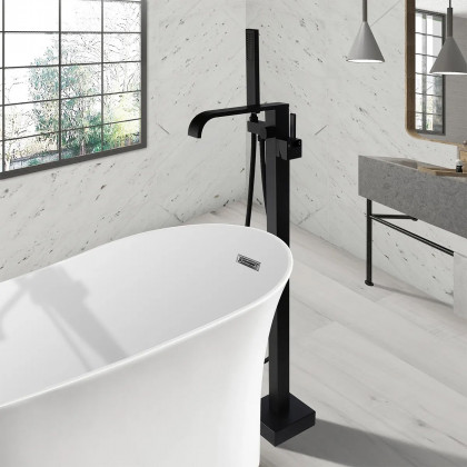 HMR - Dree Dree Floor Mounted Freestanding Faucet in Matte Black, Brass