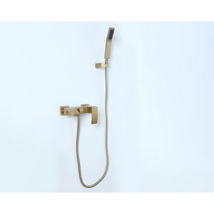 HMR - Ridge Wall-Mount Waterfall Bathtub Faucet in Brushed Gold
