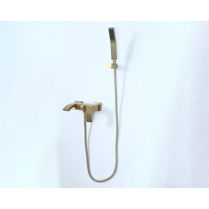 HMR - Ridge Wall-Mount Waterfall Bathtub Faucet in Brushed Gold