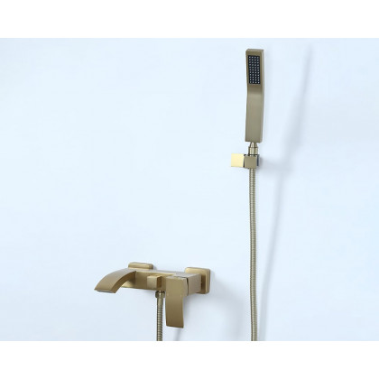 HMR - Ridge Wall-Mount Waterfall Bathtub Faucet in Brushed Gold