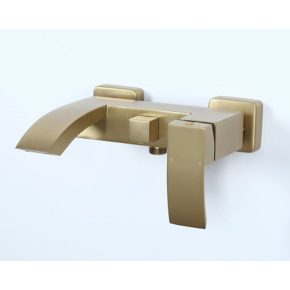 HMR - Ridge Wall-Mount Waterfall Bathtub Faucet in Brushed Gold
