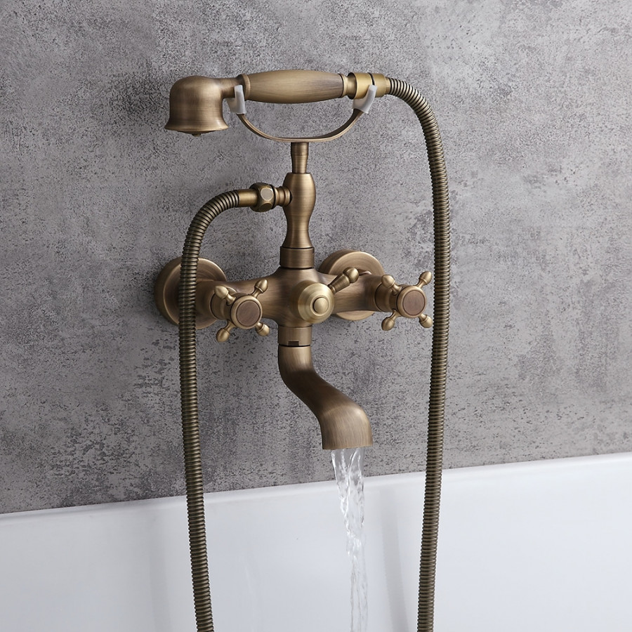 HMR - Chester Wall Mount Clawfoot Tub Filler in Brass