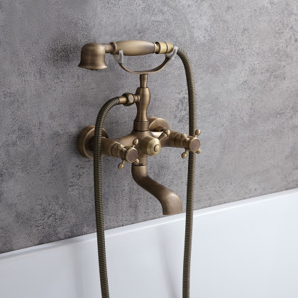 HMR - Chester Wall Mount Clawfoot Tub Filler in Brass