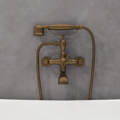 HMR - Chester Wall Mount Clawfoot Tub Filler in Brass