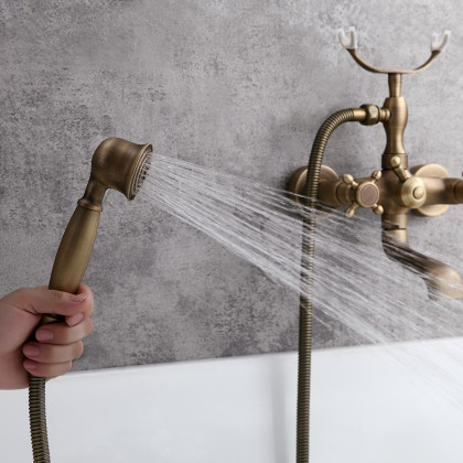 HMR - Chester Wall Mount Clawfoot Tub Filler in Brass