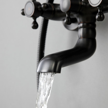 HMR - Vintage Bathroom Rainfall Shower System Handheld Shower in Antique Black