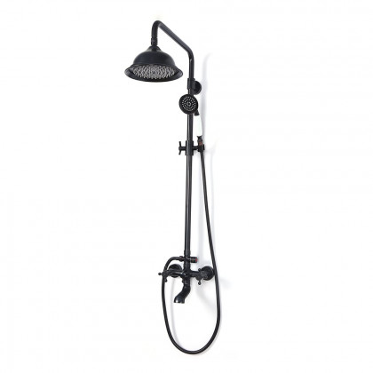 HMR - Vintage Bathroom Rainfall Shower System Handheld Shower in Antique Black