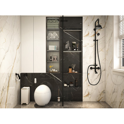 HMR - Vintage Bathroom Rainfall Shower System Handheld Shower in Antique Black
