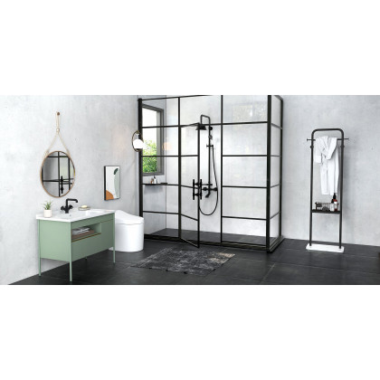 HMR - Vintage Bathroom Rainfall Shower System Handheld Shower in Antique Black