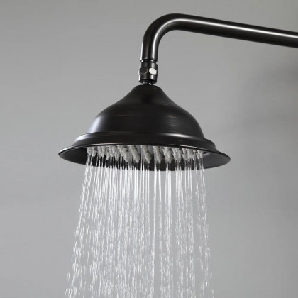 HMR - Chester Rainfall Showerhead with Handheld Shower and Exposed Shower System in Antique Black